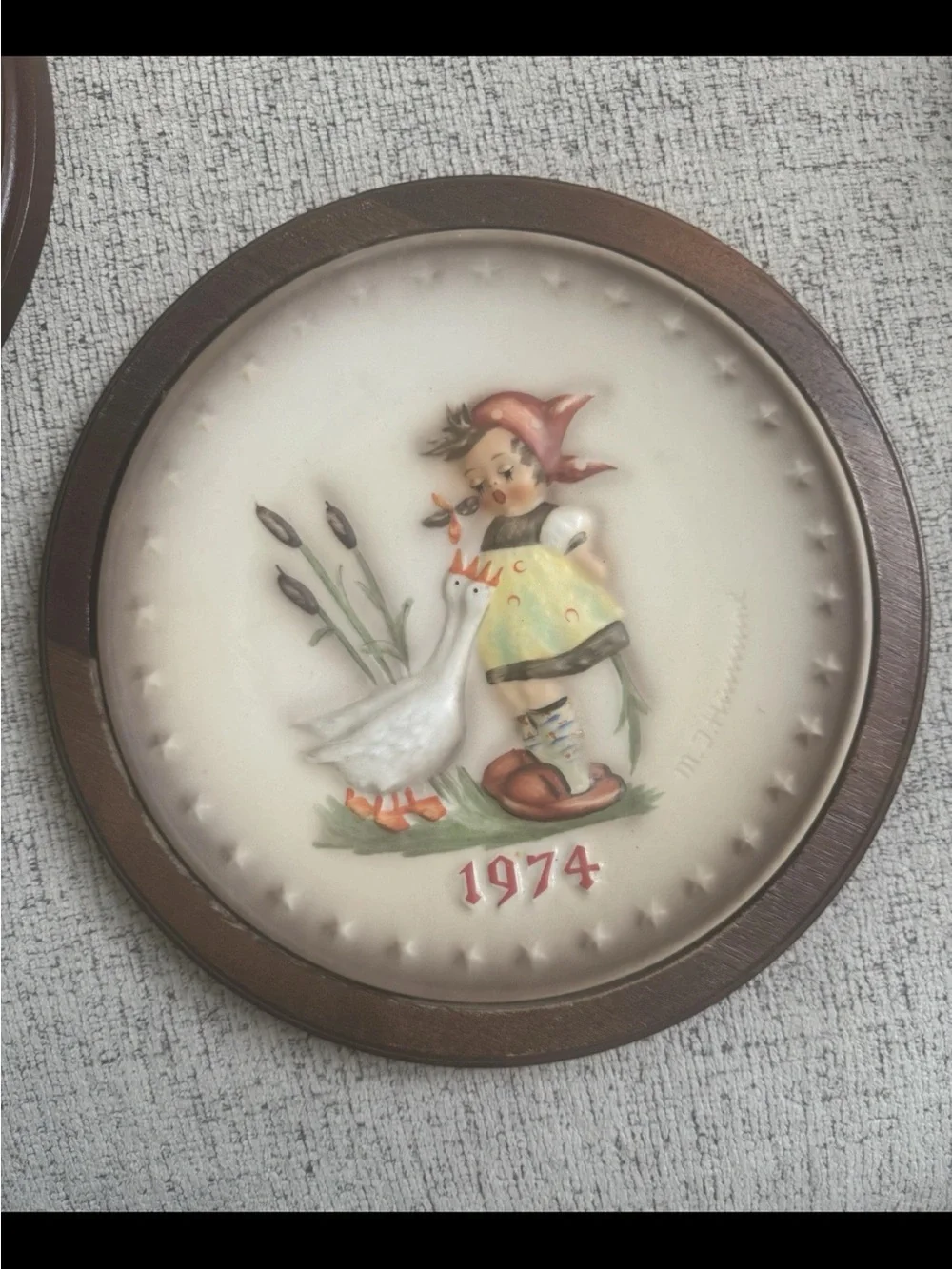 Goebel Brown Framed Hummel-Style Wall Plaques
